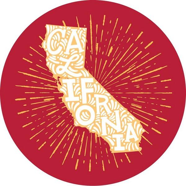 signs 4 fun CA State With Starburst Large Sticker