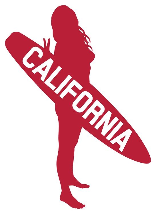 signs 4 fun CA Surfer Red Large Sticker
