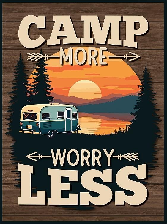 signs 4 fun Camp more worry less Metal Sign