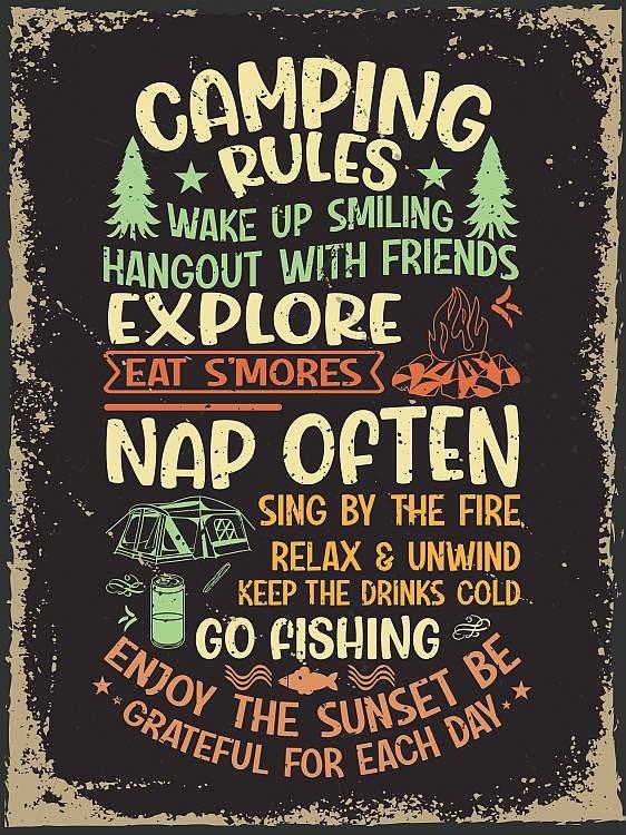 signs 4 fun Camping Rules Small Sign