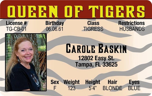 signs 4 fun Carole Baskin ID