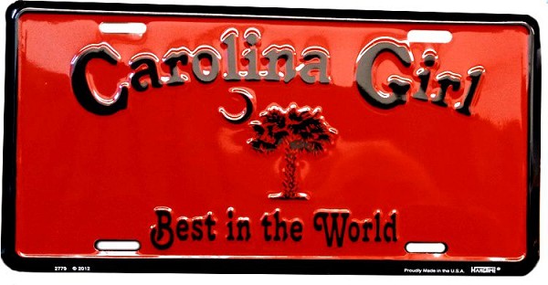 signs 4 fun Carolina Girl Red License Plate