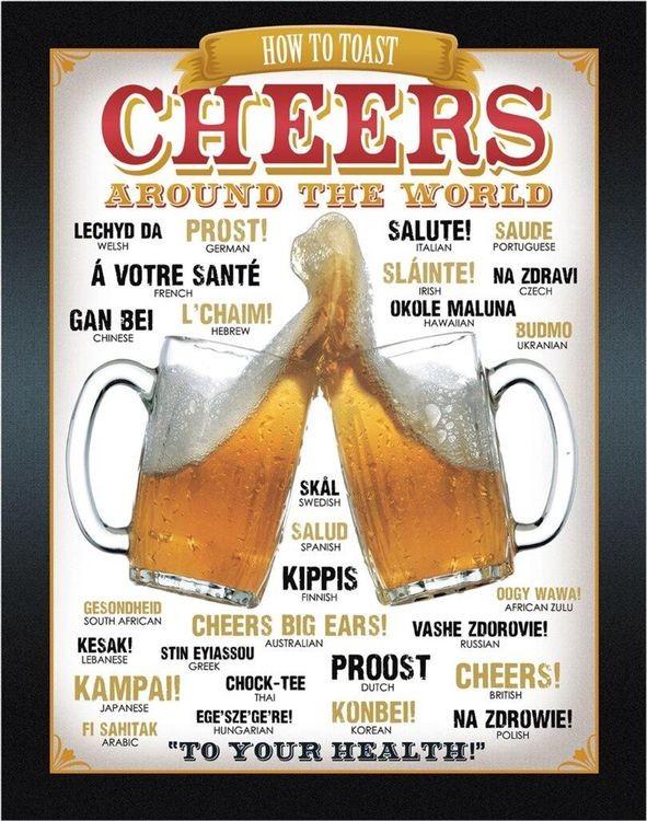 signs 4 fun Cheers Around The World Metal Sign