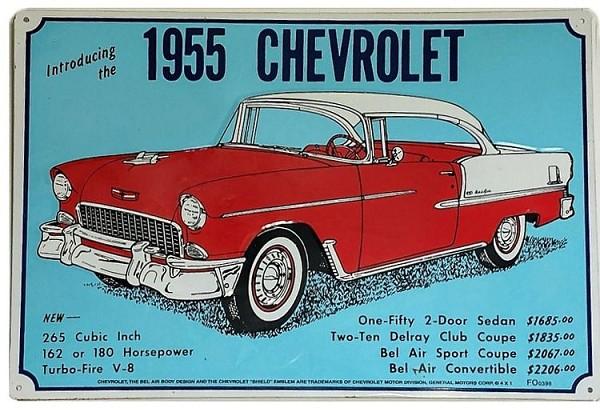 signs 4 fun Chevy 1955 Metal Sign