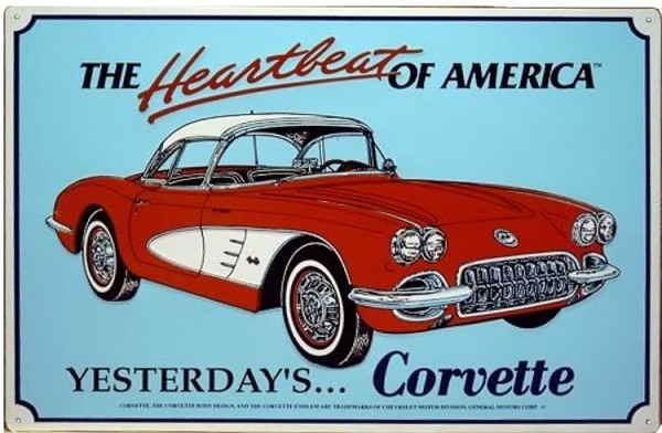 signs 4 fun Chevy 1960 Corvette Metal Sign