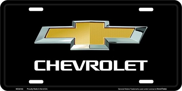 signs 4 fun Chevy Black Bowtie License Plate
