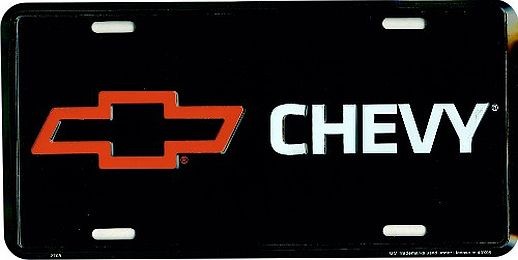 signs 4 fun Chevy Bowtie On Black License Plate