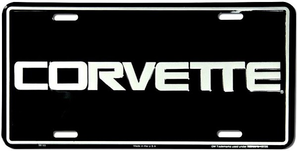 signs 4 fun Chevy Corvette Black License Plate