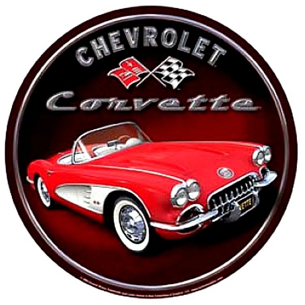 signs 4 fun Chevy Corvette Car Round Sign