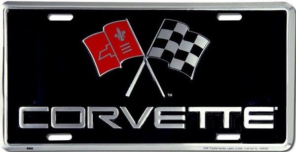signs 4 fun Chevy Corvette License Plate