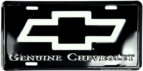 signs 4 fun Chevy Genuine Black License Plate