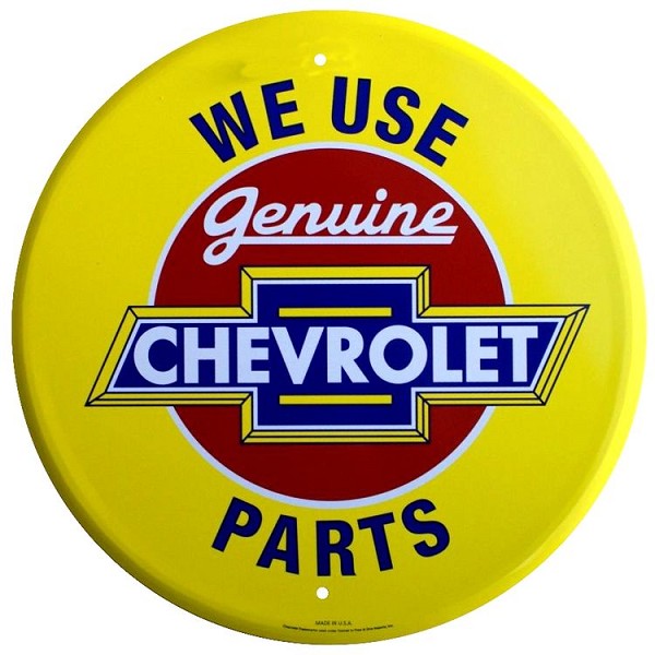 signs 4 fun Chevy - Genuine Parts 12 inch Round Sign