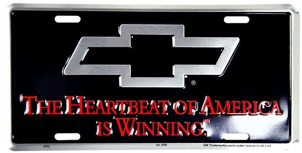 signs 4 fun Chevy Heartland Black License Plate