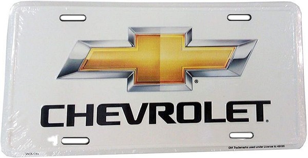 signs 4 fun Chevy Logo Silver License Plate
