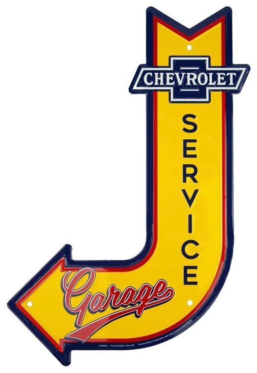 signs 4 fun Chevy Service Bent Arrow Die Cut Sign