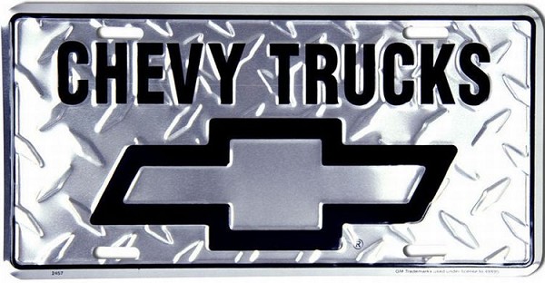 signs 4 fun Chevy Truck Diamond License Plate