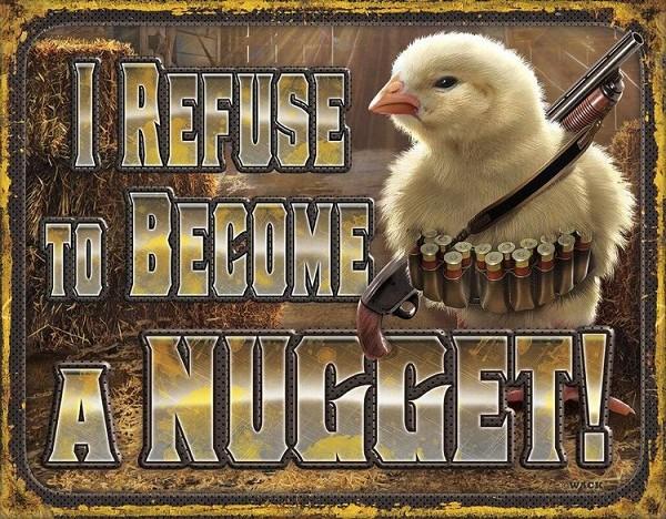 signs 4 fun Chicken Nugget Refusal Metal Tin Sign
