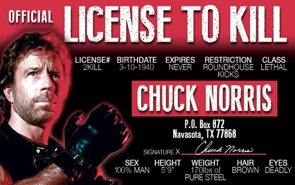 signs 4 fun Chuck Norris ID