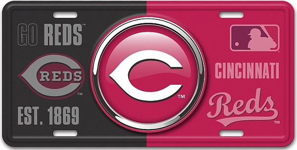 signs 4 fun Cincinnati Reds Bullseye License Plate