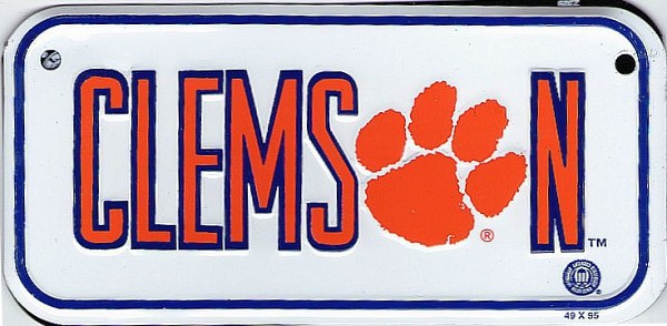 signs 4 fun Clemson Tigers Bike Tag