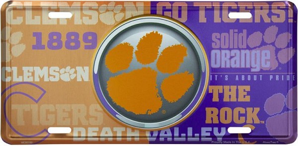 signs 4 fun Clemson Tigers Bullseye License Plate