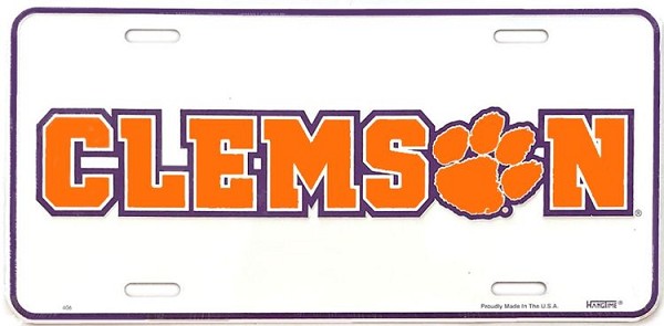 signs 4 fun Clemson Tigers College License Plate