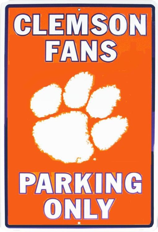 signs 4 fun Clemson Tigers Large Parking Sign