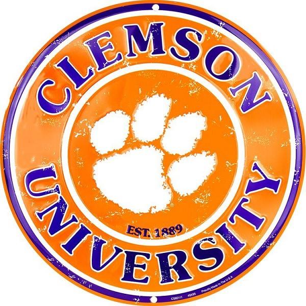 signs 4 fun Clemson Tigers Retro Round Sign