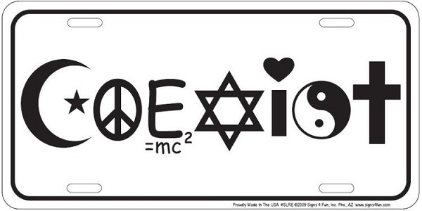 signs 4 fun Coexist License Plate