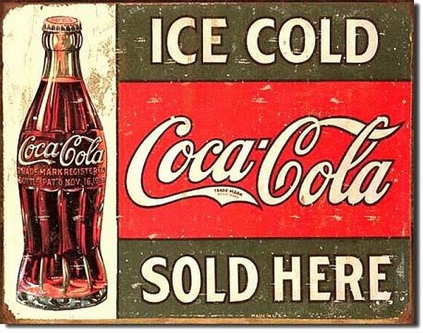 signs 4 fun Coke Ice Cold Bottle Metal Tin Sign
