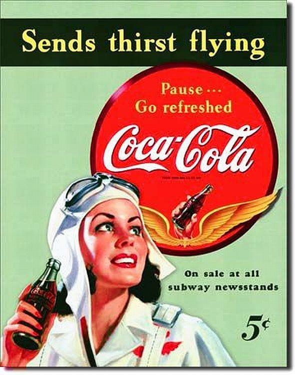 signs 4 fun Coke - Send Thirst Flying Metal Tin Sign