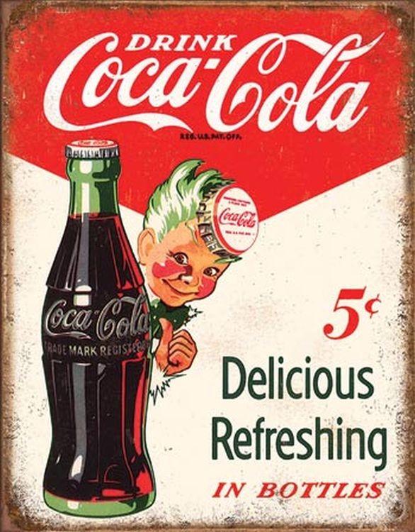 signs 4 fun Coke Sprite Boy 5 Cents Metal Tin Sign