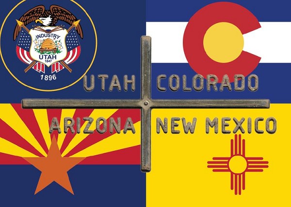 signs 4 fun Colorado Four Corners Sm Sticker