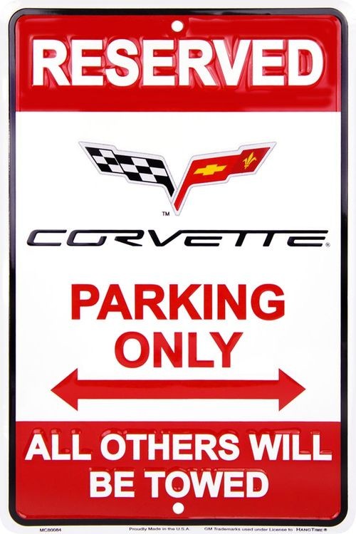 signs 4 fun Corvette Parking Only Sm. Parking Sign