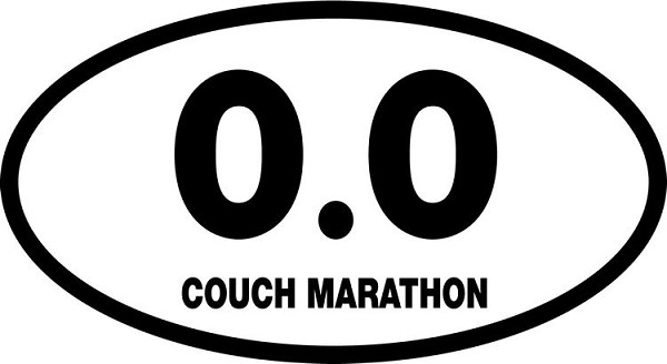 signs 4 fun Couch Marathon Oval Large Sticker