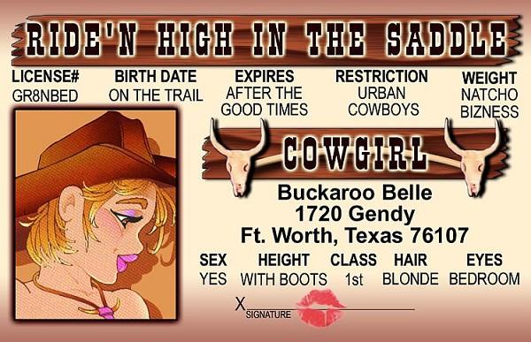 signs 4 fun Cowgirl ID