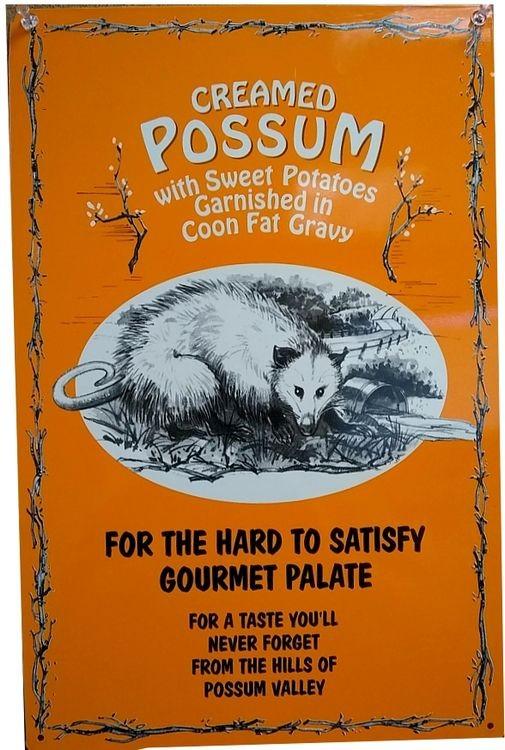 signs 4 fun Creamed Possum Metal Sign