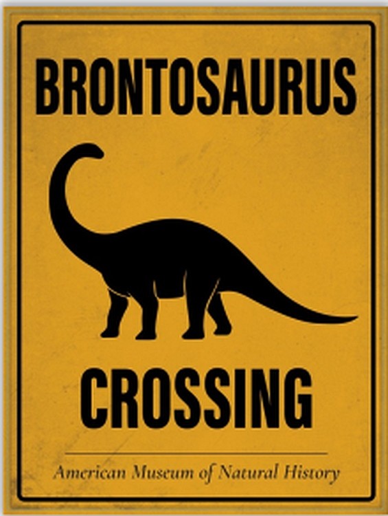 signs 4 fun Crossing Brontosaurus Metal Sign
