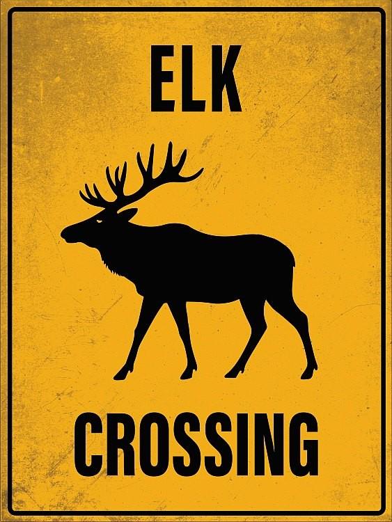 signs 4 fun Crossing Elk Small Sign