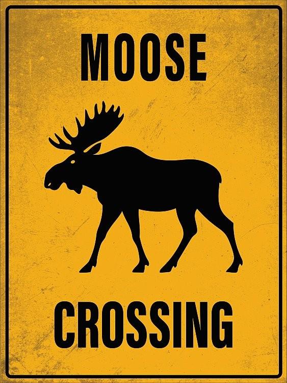 signs 4 fun Crossing Moose Small Sign