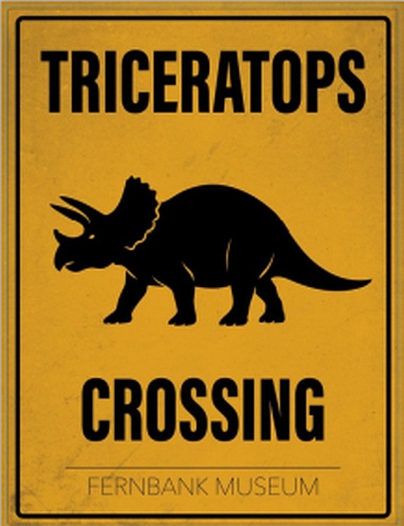 signs 4 fun Crossing Triceratops Metal Sign