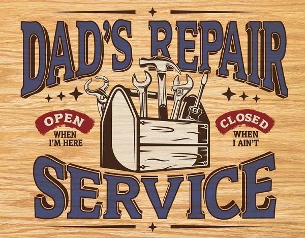 signs 4 fun Dad's Repair Service Metal Tin Sign