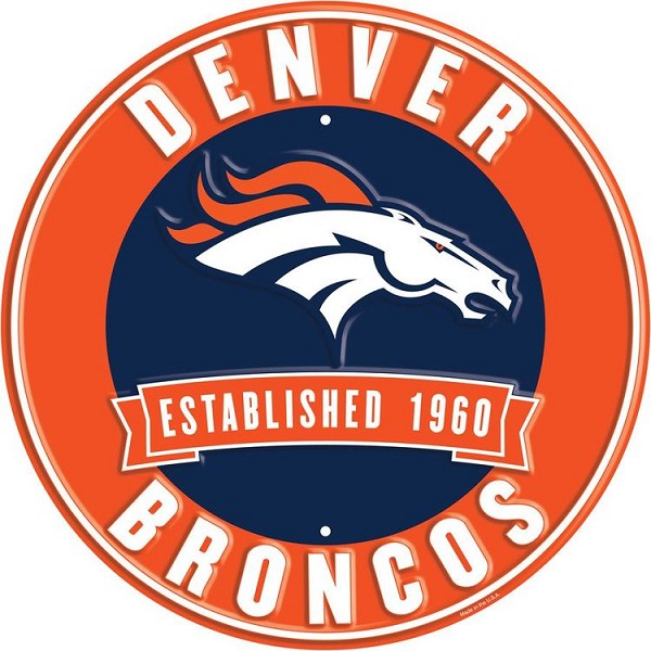 signs 4 fun Denver Broncos 12 in Round Sign