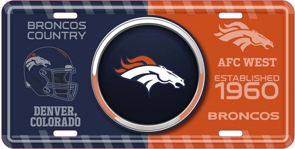 signs 4 fun Denver Broncos Bullseye License Plate