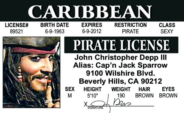 signs 4 fun Depp Pirate ID