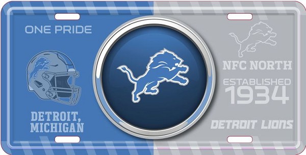 signs 4 fun Detroit Lions Bullseye License Plate