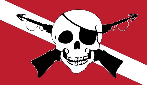 signs 4 fun Diver Pirate Sticker