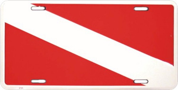 signs 4 fun Diver's Flag License Plate