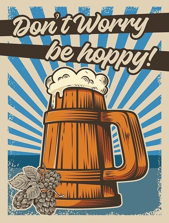 signs 4 fun Don't worry be hoppy Magnet