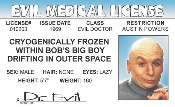 signs 4 fun Dr. Evil ID